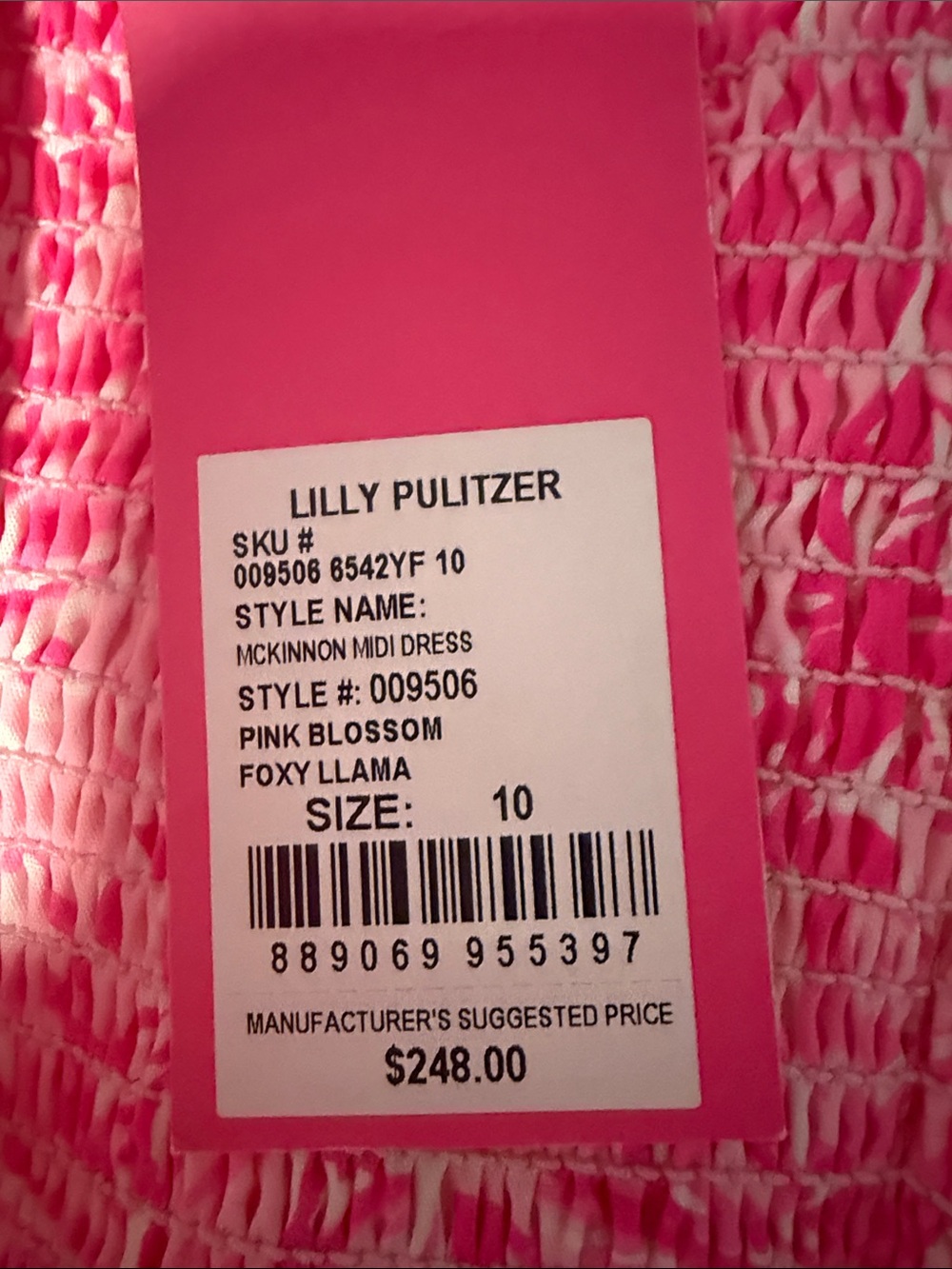 Lilly Pulitzer Bright Pink Floral Tiered Midi Dress - Picture 3 of 3